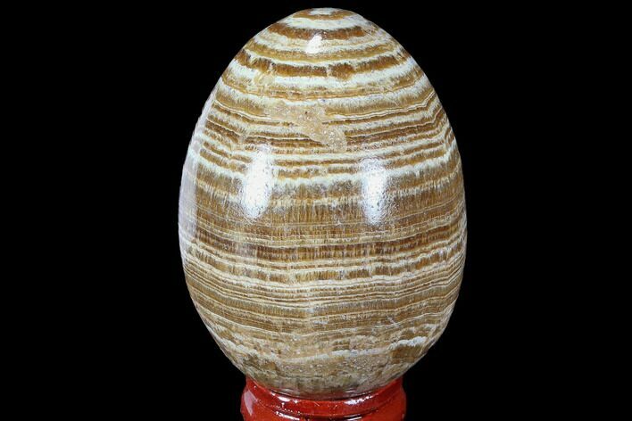 Polished, Banded Aragonite Egg - Morocco #98417